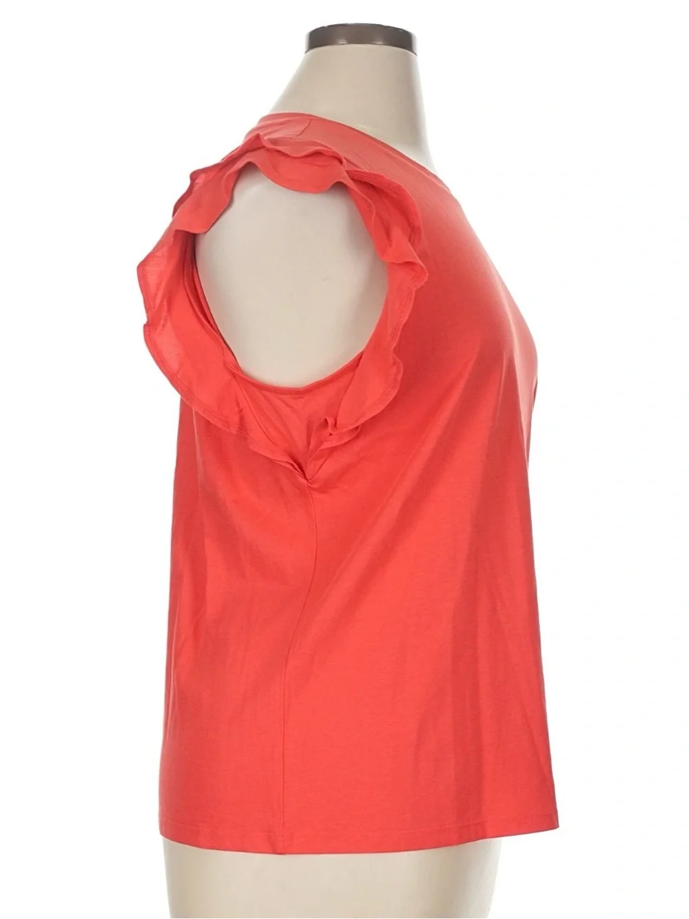 Michael Kors Coral Short Sleeve Ruffle Tee Size XL